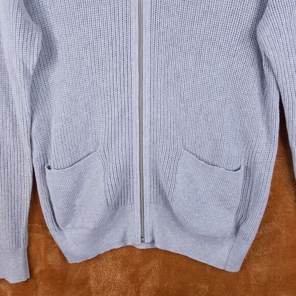 ALL SAINTS Womens Sweater Medium Gray Zip Up Cardigan Pocket Loose Knit STAFFORD - Picture 2 of 8